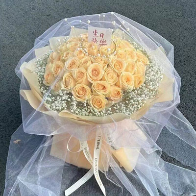 长治52朵香槟玫瑰满天星，你就是我的全部