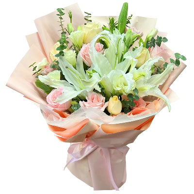 长治10朵玫瑰百合混搭，爱是难忘时刻